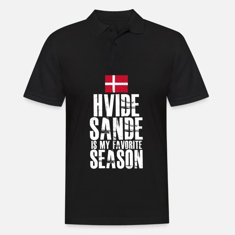 Hvide Sande Flagge Dänemark - Männer Poloshirt - Schwarz