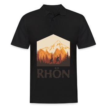 Rhön Wandern und Rhöner Berge - Männer Poloshirt - Schwarz - Vorne - Kai (181cm)