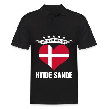 Hvide Sande Urlaub Flagge Herz Dänemark - Männer Poloshirt - Schwarz - Vorne - Kai (181cm)