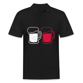 Drapeau polonais Pôle de bière Pologne - Polo Homme - noir - Devant - Kai (181cm)