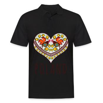 Pologne cœur polonais traditionnel - Polo Homme - noir - Devant - Kai (181cm)