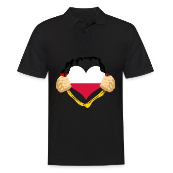 Poland Heart Polish German - Men's Polo Shirt - black - Front - Kai (181cm)