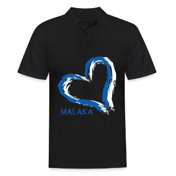 Griechenland Malaka Herz Grieche - Männer Poloshirt - Schwarz - Vorne - Kai (181cm)