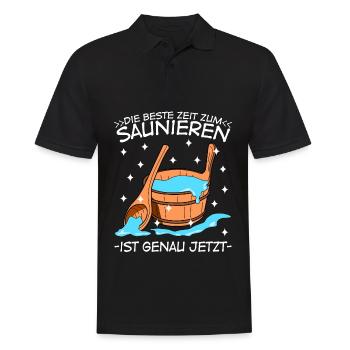Sauna Saunieren Saunisten Saunist - Männer Poloshirt - Schwarz - Vorne - Kai (181cm)
