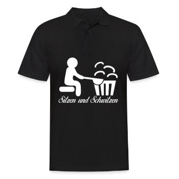 Sauna Schwitzen Saunisten Saunieren - Männer Poloshirt - Schwarz - Vorne - Kai (181cm)