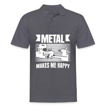 Chipper Lathe operator Cutting machine operator - Men's Polo Shirt - charcoal grey - Front - Nico (186cm)
