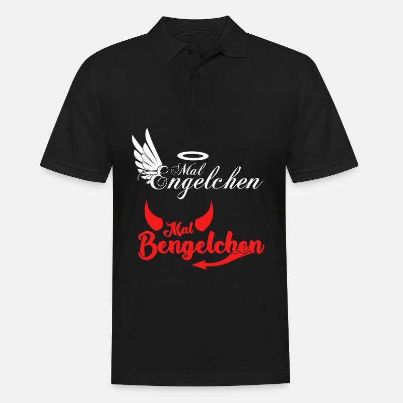 Engel Bengelchen Heiligenschein Bengel - Männer Poloshirt - Schwarz