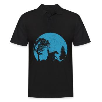Cavalier Reining Équitation Moon Western Riding - Polo Homme - noir - Devant - Kai (181cm)