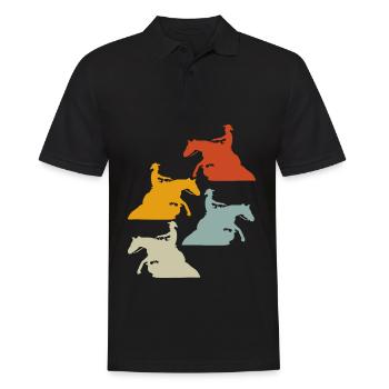 Équitation Reining Équitation western rétro - Polo Homme - noir - Devant - Kai (181cm)