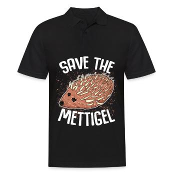 Mettigel Mettbrötchen Hackfleisch Mett - Männer Poloshirt - Schwarz - Vorne - Kai (181cm)