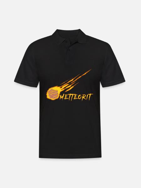 Mettbrötchen Meteorit Hackfleisch Mett - Männer Poloshirt - Schwarz