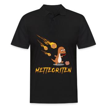 Mettbrötchen Hackfleisch Meteorit Mett - Männer Poloshirt - Schwarz - Vorne - Kai (181cm)