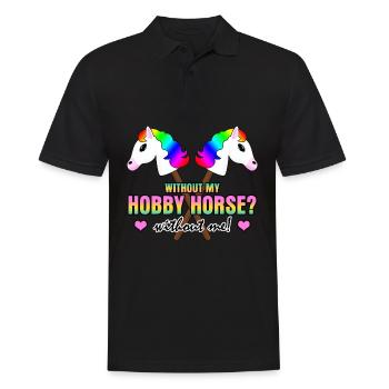 Hobby Horse drôle Joke Hobby Horsing - Polo Homme - noir - Devant - Kai (181cm)