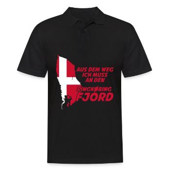Ringkøbing Fjord Dänemark Flagge - Männer Poloshirt - Schwarz - Vorne - Kai (181cm)