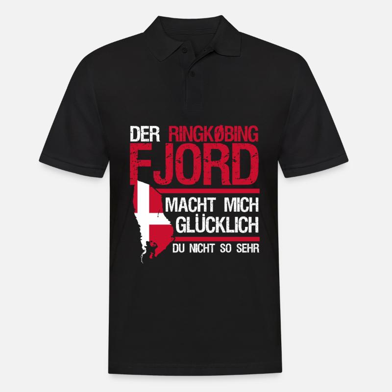 Ringkøbing Urlaub Flagge Dänemark - Männer Poloshirt - Schwarz