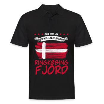 Ringkøbing Fjord lustig Dänemark - Männer Poloshirt - Schwarz - Vorne - Kai (181cm)