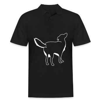 Dog from behind Dogs - Men's Polo Shirt - black - Front - Kai (181cm)