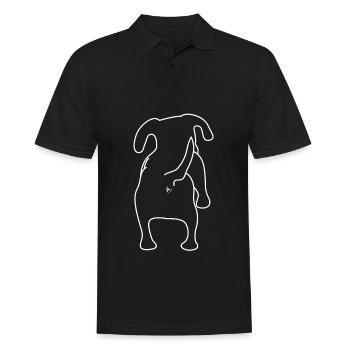 Dog from behind Dogs - Men's Polo Shirt - black - Front - Kai (181cm)