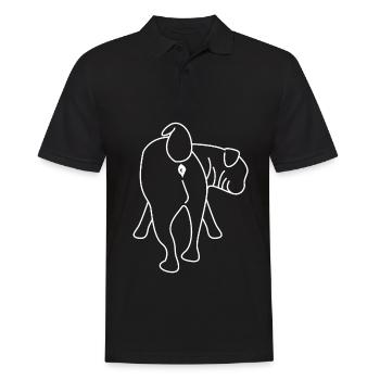 Carlin derrière les chiens - Polo Homme - noir - Devant - Kai (181cm)