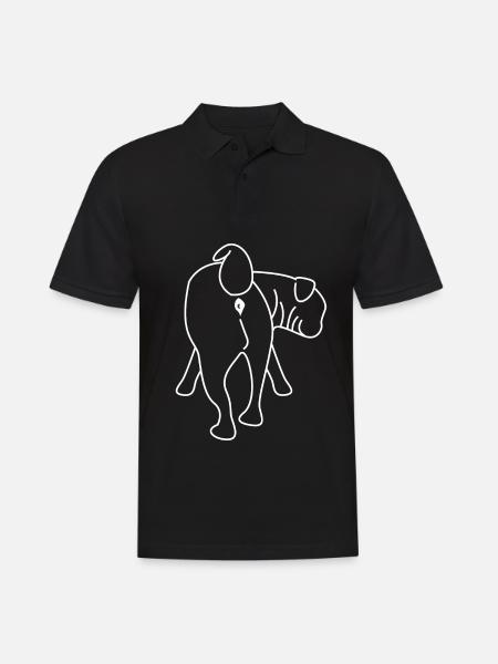 Mops von hinten Hunde - Männer Poloshirt - Schwarz