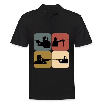 Sport shooter retro shooting club - Men's Polo Shirt - black - Front - Kai (181cm)