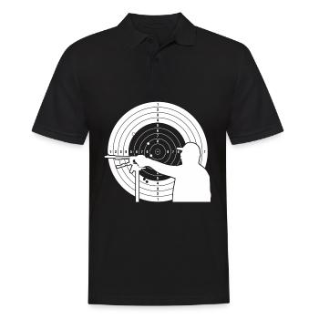 Schützenkönig Sportschütze Zielscheibe - Männer Poloshirt - Schwarz - Vorne - Kai (181cm)
