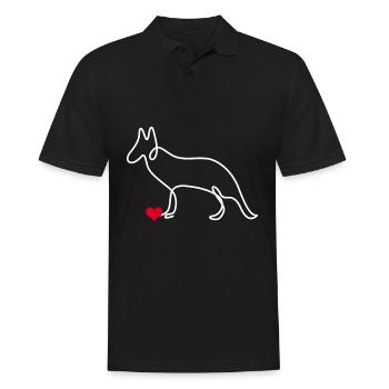 Chien de berger blanc Chiens de berger - Polo Homme - noir - Devant - Kai (181cm)