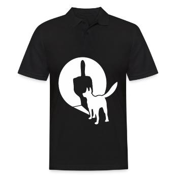 White Shepherd Middle Finger - Men's Polo Shirt - black - Front - Kai (181cm)