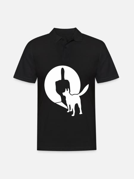 White Shepherd Middle Finger - Men's Polo Shirt - black