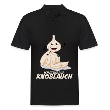 Knoblauch Spruch lustig Knoblauchzehen - Männer Poloshirt - Schwarz - Vorne - Kai (181cm)