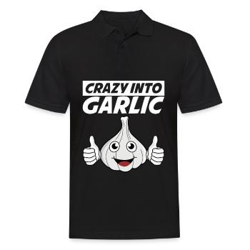 Crazy into Garlic - Männer Poloshirt - Schwarz - Vorne - Kai (181cm)