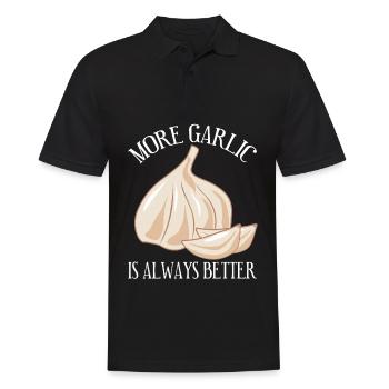 More Garlic - Männer Poloshirt - Schwarz - Vorne - Kai (181cm)
