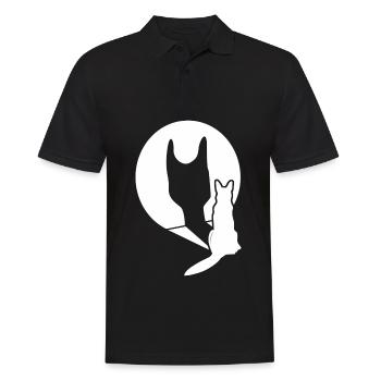 White Shepherd Dog Shade Shepherd Dogs - Men's Polo Shirt - black - Front - Kai (181cm)