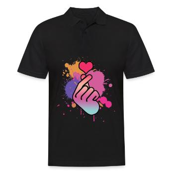 Kpop Finger Korean Popmusik Retro K-Pop - Männer Poloshirt - Schwarz - Vorne - Kai (181cm)