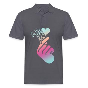 Kpop Heart Korean Popmusic K-Pop - Men's Polo Shirt - charcoal grey - Front - Nico (186cm)
