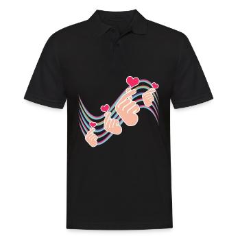 Kpop Heart K-Pop Musique populaire coréenne - Polo Homme - noir - Devant - Kai (181cm)