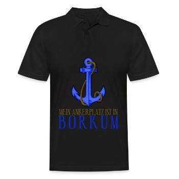 Borkum Anker Nordsee Urlaub - Männer Poloshirt - Schwarz - Vorne - Kai (181cm)