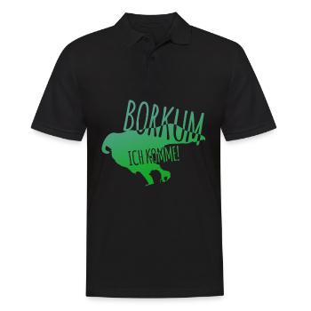 Borkum Urlaub - Männer Poloshirt - Schwarz - Vorne - Kai (181cm)