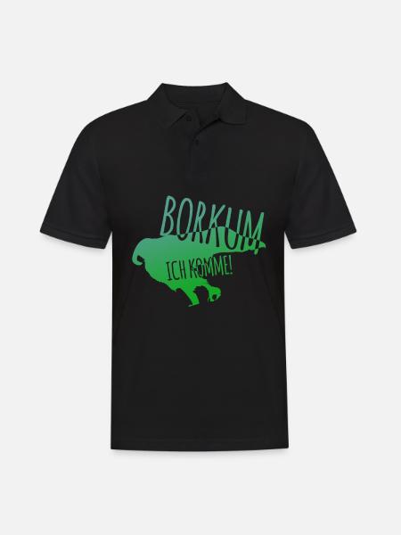 Borkum Urlaub - Männer Poloshirt - Schwarz