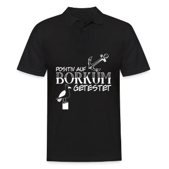 Borkum Urlaub lustig Anker - Männer Poloshirt - Schwarz - Vorne - Kai (181cm)