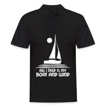 Sailing Boat and Wind Sailboat Sailing Club - Men's Polo Shirt - black - Front - Kai (181cm)