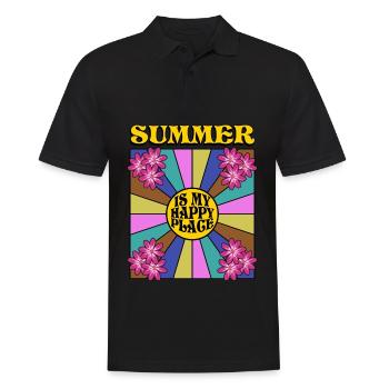 Summer retro sun - Men's Polo Shirt - black - Front - Kai (181cm)