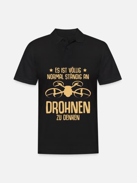 Drohne Quadcopter Quadrocopter - Männer Poloshirt - Schwarz