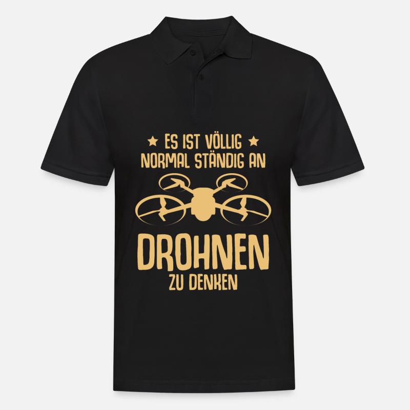 Drohne Quadcopter Quadrocopter - Männer Poloshirt - Schwarz