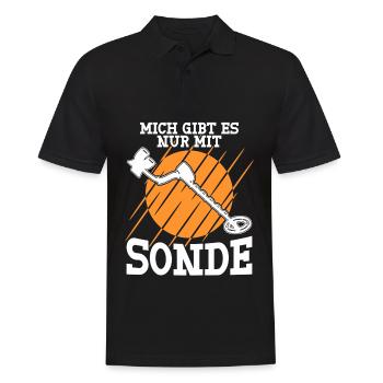 Sondeln Spruch Metalldetektor Sondler - Männer Poloshirt - Schwarz - Vorne - Kai (181cm)