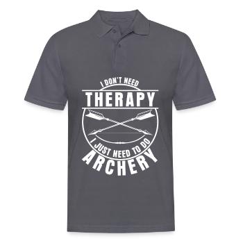 3D Bogensport Bogenschießen Langbogen - Männer Poloshirt - Anthrazit - Vorne - Nico (186cm)