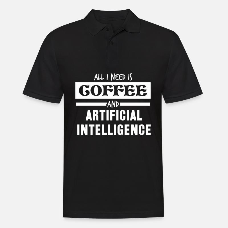 Artificial intelligence and coffee - Men's Polo Shirt - black