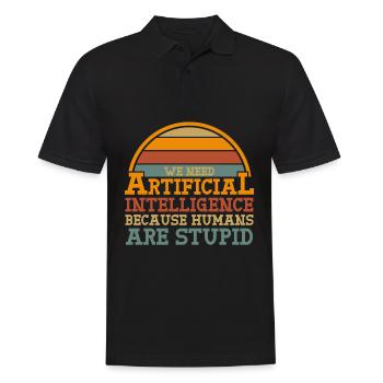 Artificial Intelligence - Men's Polo Shirt - black - Front - Kai (181cm)