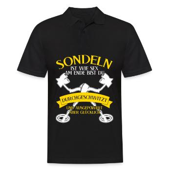 Sondeln lustig Metalldetektor Sondler - Männer Poloshirt - Schwarz - Vorne - Kai (181cm)