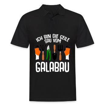 Galabauer Geile Sau vom Galabau - Männer Poloshirt - Schwarz - Vorne - Kai (181cm)